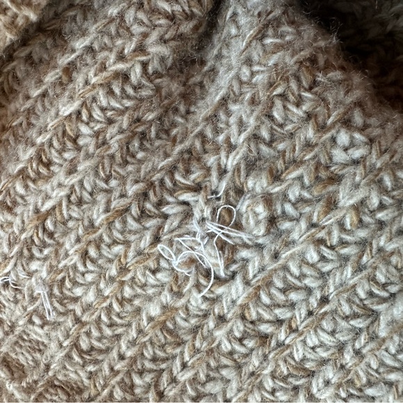 Jenni Kayne Recycled Cashmere Fisherman Sweater Marled Camel Size XS - Picture 7 of 7